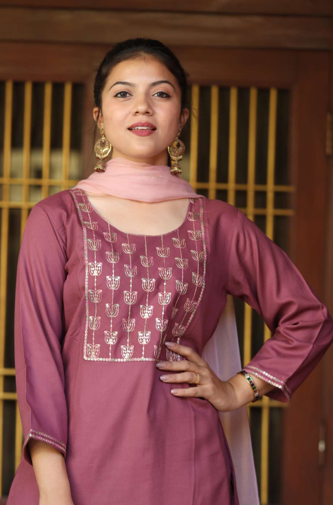 Soft and Breathable Wine Rayon Kurta Set β Kurta Set Styling