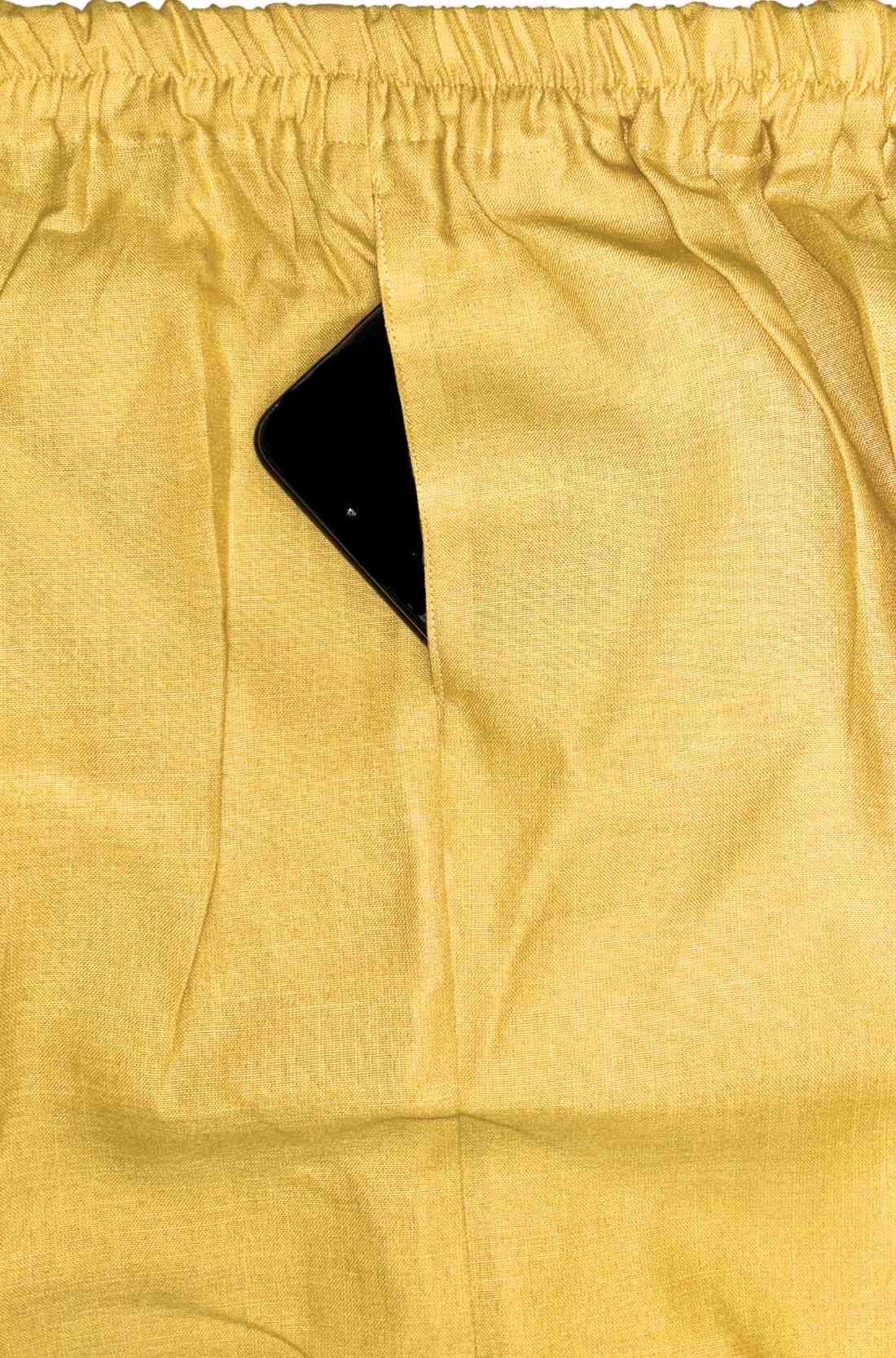 Yellow pure Cotton Pintucks Kurta set
