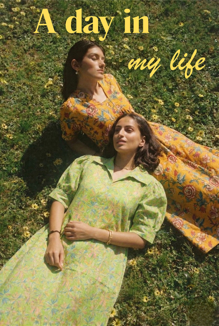 Front image of 2 women wearing jaipur printed dress for the summers.