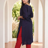 Women's ethnic Embroidered Rayon Kurti