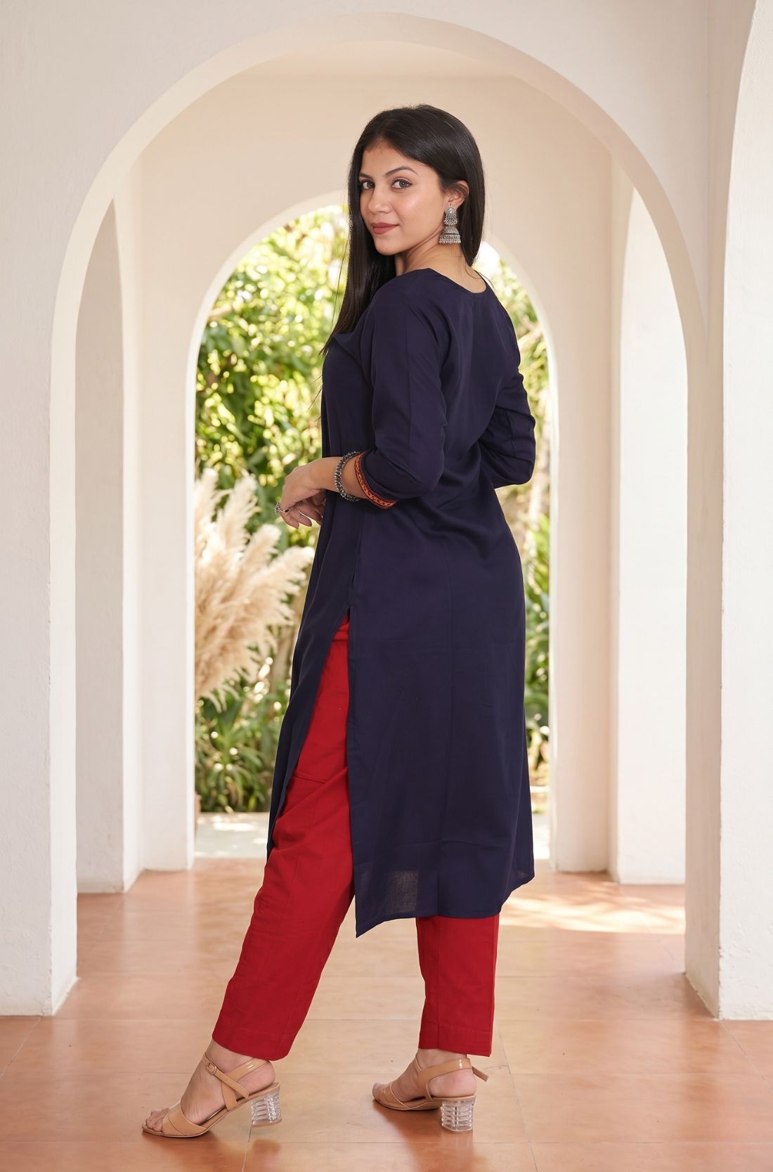 Women's ethnic Embroidered Rayon Unstitched Kurti