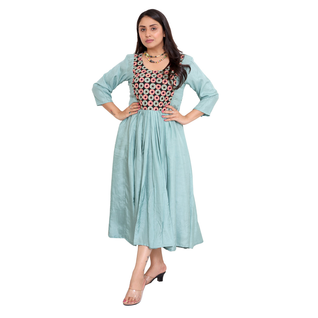 Sea Green Flared Kurti