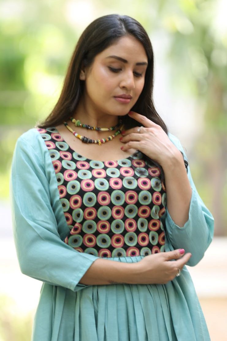 Sea Green Flared Kurti