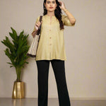 Beige Rayon Women’s Top – Styled Look