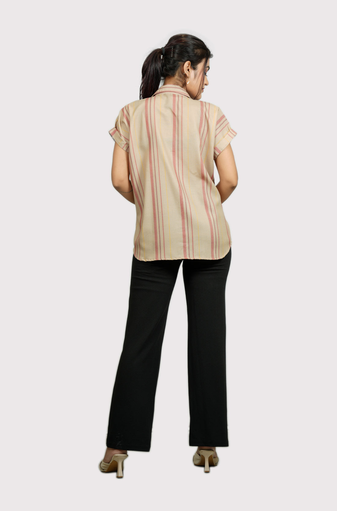 Striped rayon shirt for women