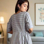 Grey Frock with Hand Block Print – Back View