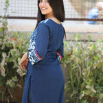 Indigo Pure Cotton Kurti – Back View