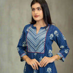 Indigo Block Printed Cotton Kurta – Front View