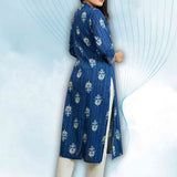 Indigo Block Printed Kurta – Back View