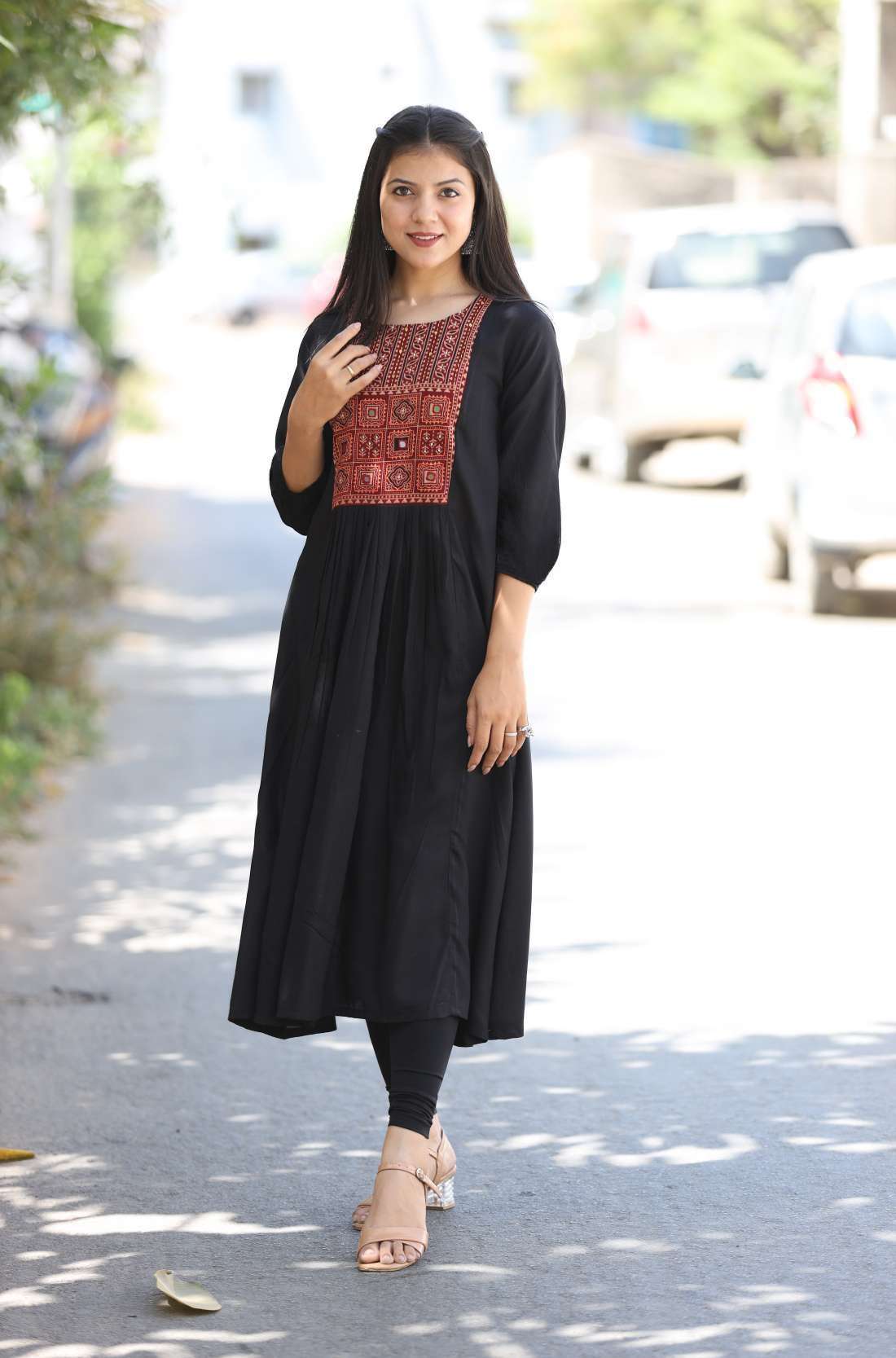 Front_side_in_black_embroidered_A-line_kurta