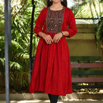 Front_pose_in_maroon_embroidered_A-line_kurta