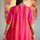 Pink tunic with Mirror Handwork – Back View