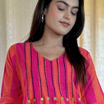 Pink Tunic with Mirror Handwork Detailing – Close-up