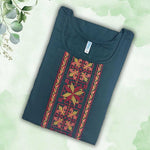 Bottle Green Rayon Kurti Material – Cross Stitch Embroidery