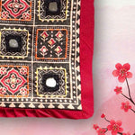 Maroon Unstitched Kurti Material – Embroidary Mirror Work Close-Up