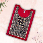 Maroon Unstitched Kurti Material – Block printed
