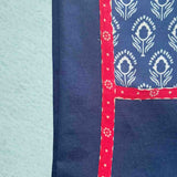 Indigo Pure Cotton Unstitched Kurta Fabric – Block Print Close-up