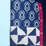 Indigo Pure Cotton Unstitched Kurti Fabric – Close-up View