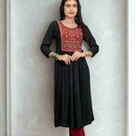 Soft and Breathable Black Rayon – Full Length View