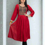 Soft and Breathable Maroon Rayon Kurta – Full-Length View