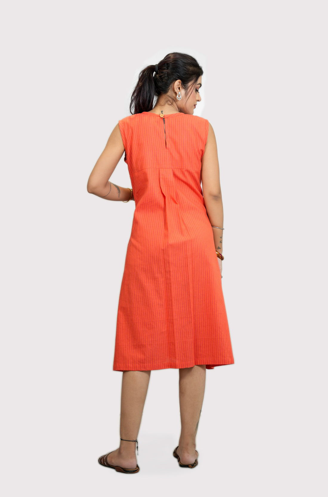 Stripped frock style cotton Kurti with Pockets