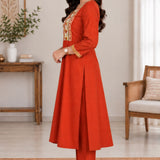 rustorange kurta set