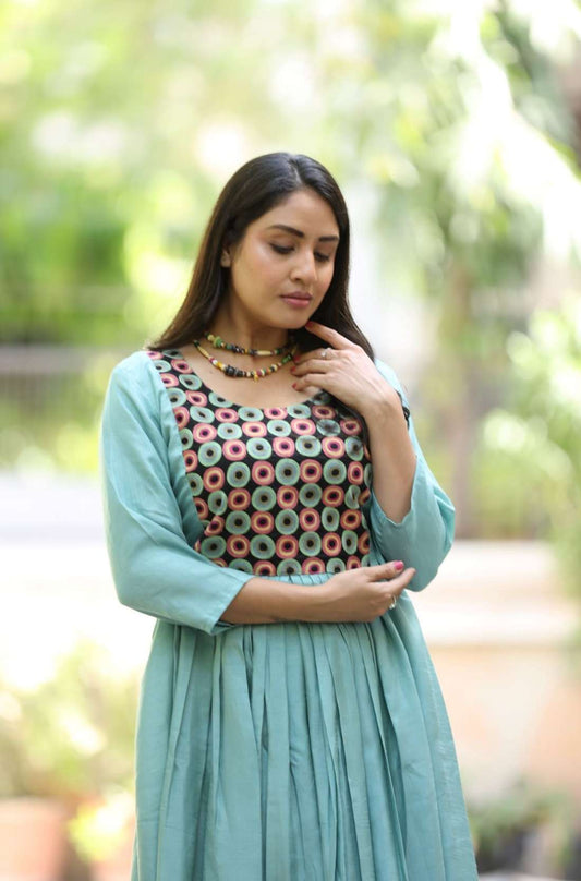 Sea Green Flared Kurti