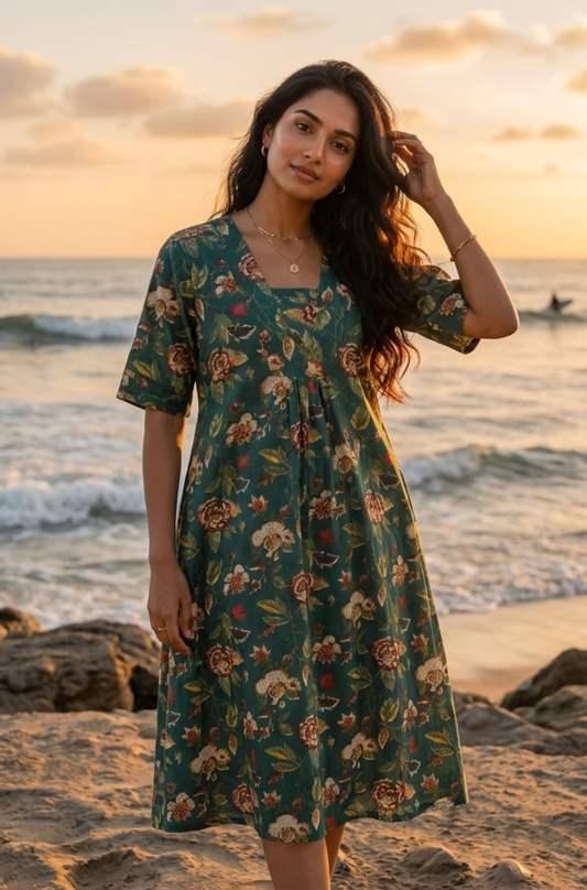 Cotton printed frock style kurti