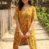 Cotton printed frock style kurti
