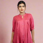Fabric Texture of Dark Peach colour Rayon Top