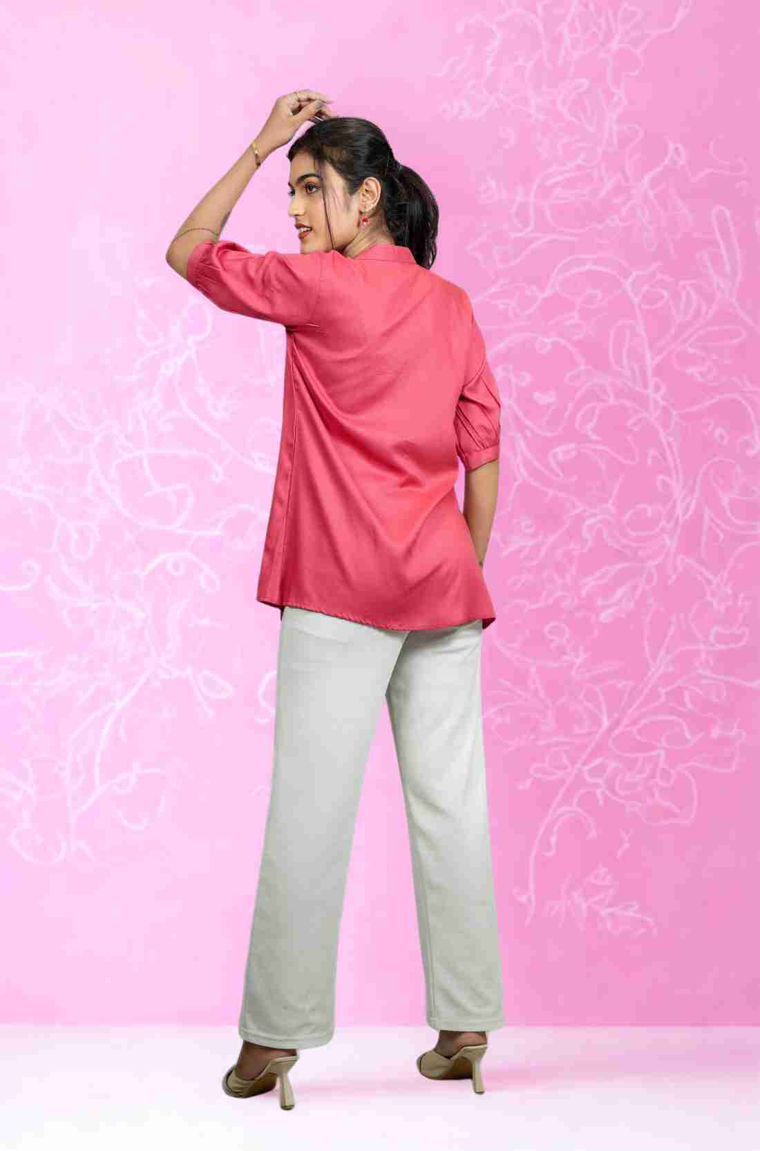 Dark Peach colour Rayon Shirt for Casual Wear – Styled Suggestion