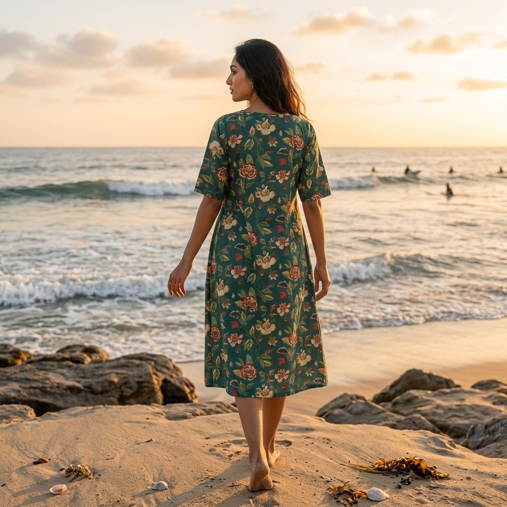 Cotton printed frock style kurti