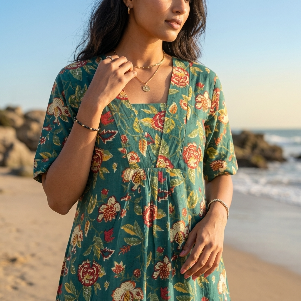 Cotton printed frock style kurti